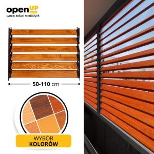 Ruchome deseczki drewno malowane na taras z regulacją szerokości 50-110 cm.