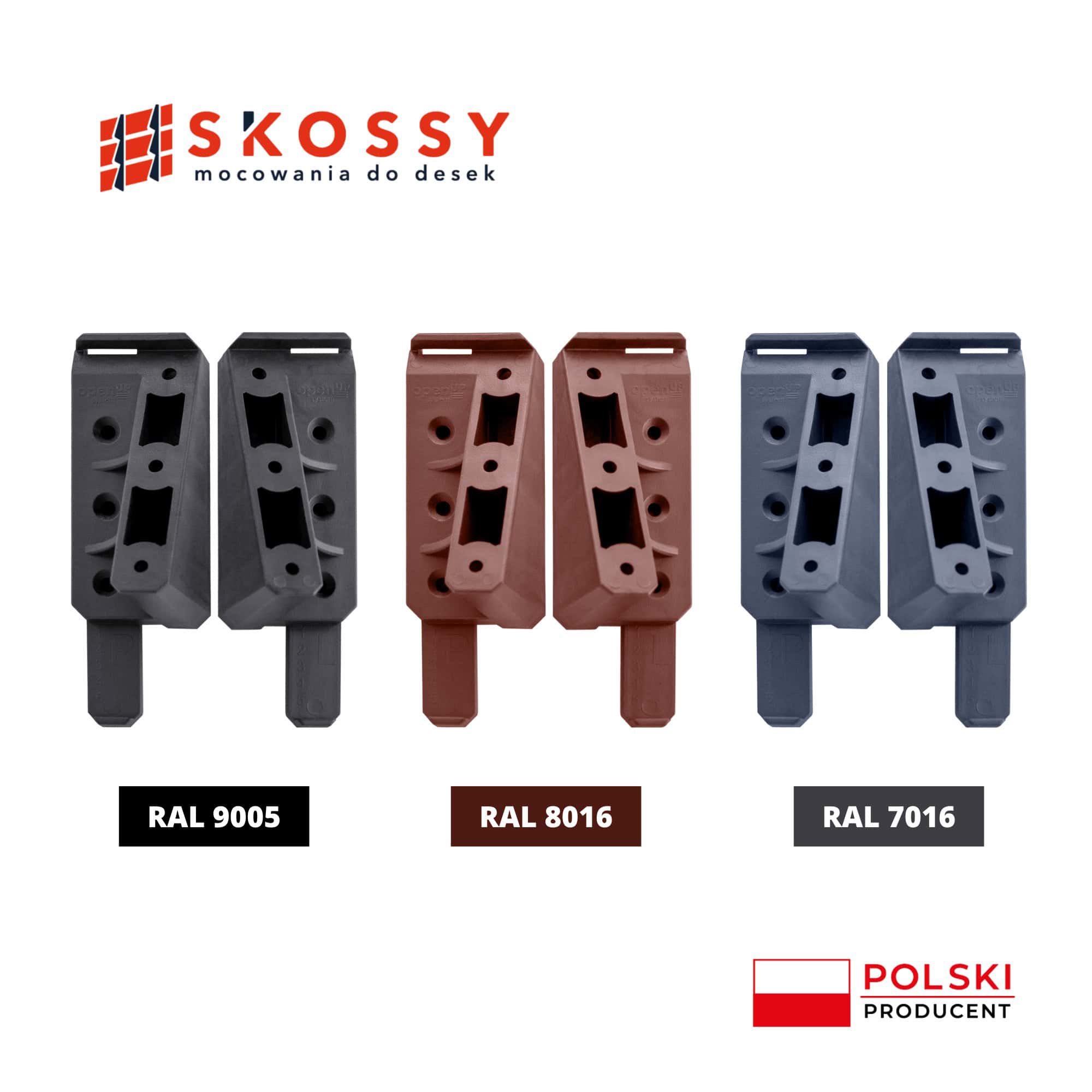 Mocowanie do desek do zabudowy żaluzjowej mocowanie do desek system Skossy
