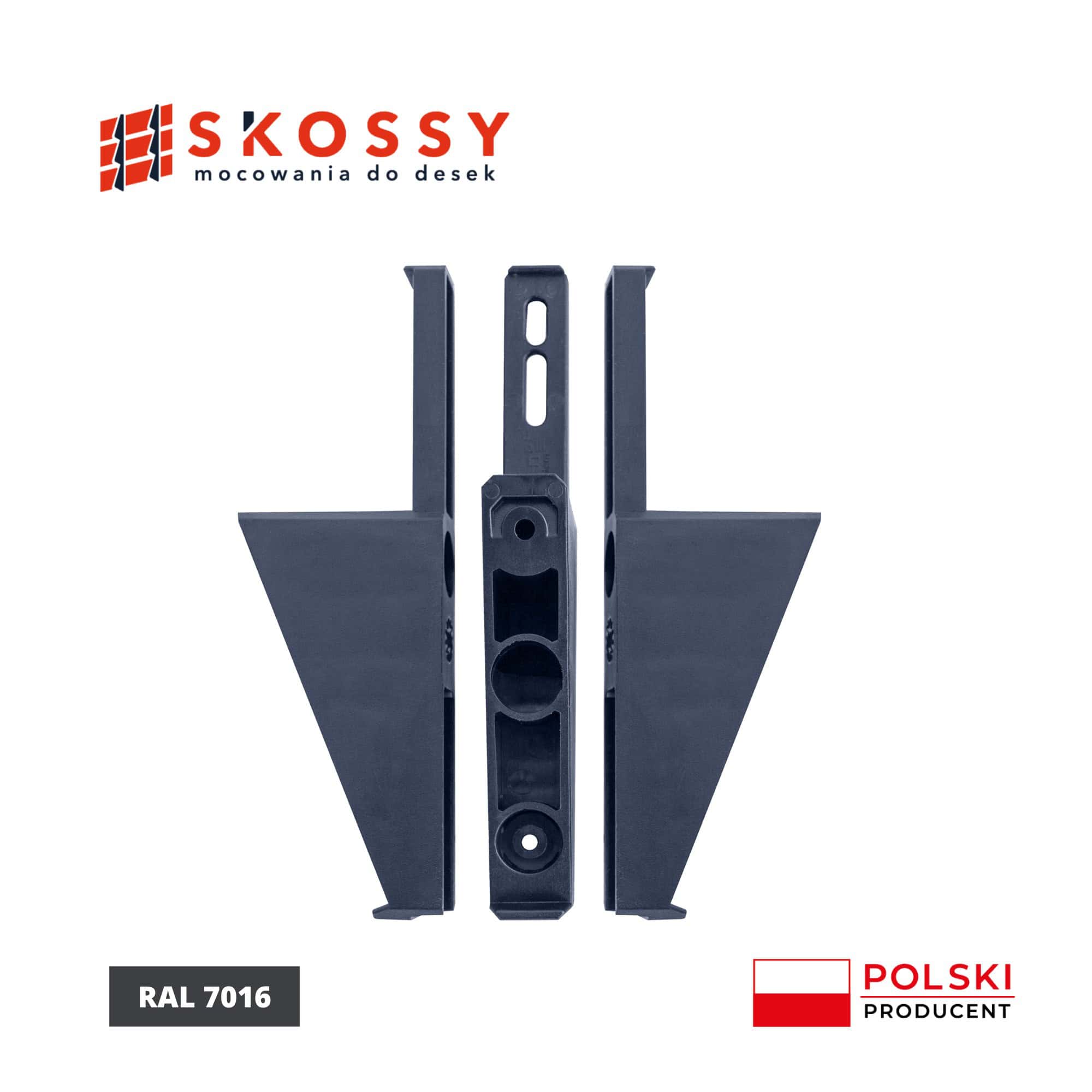 Mocowanie do desek do zabudowy żaluzjowej mocowanie środkowe system Skossy