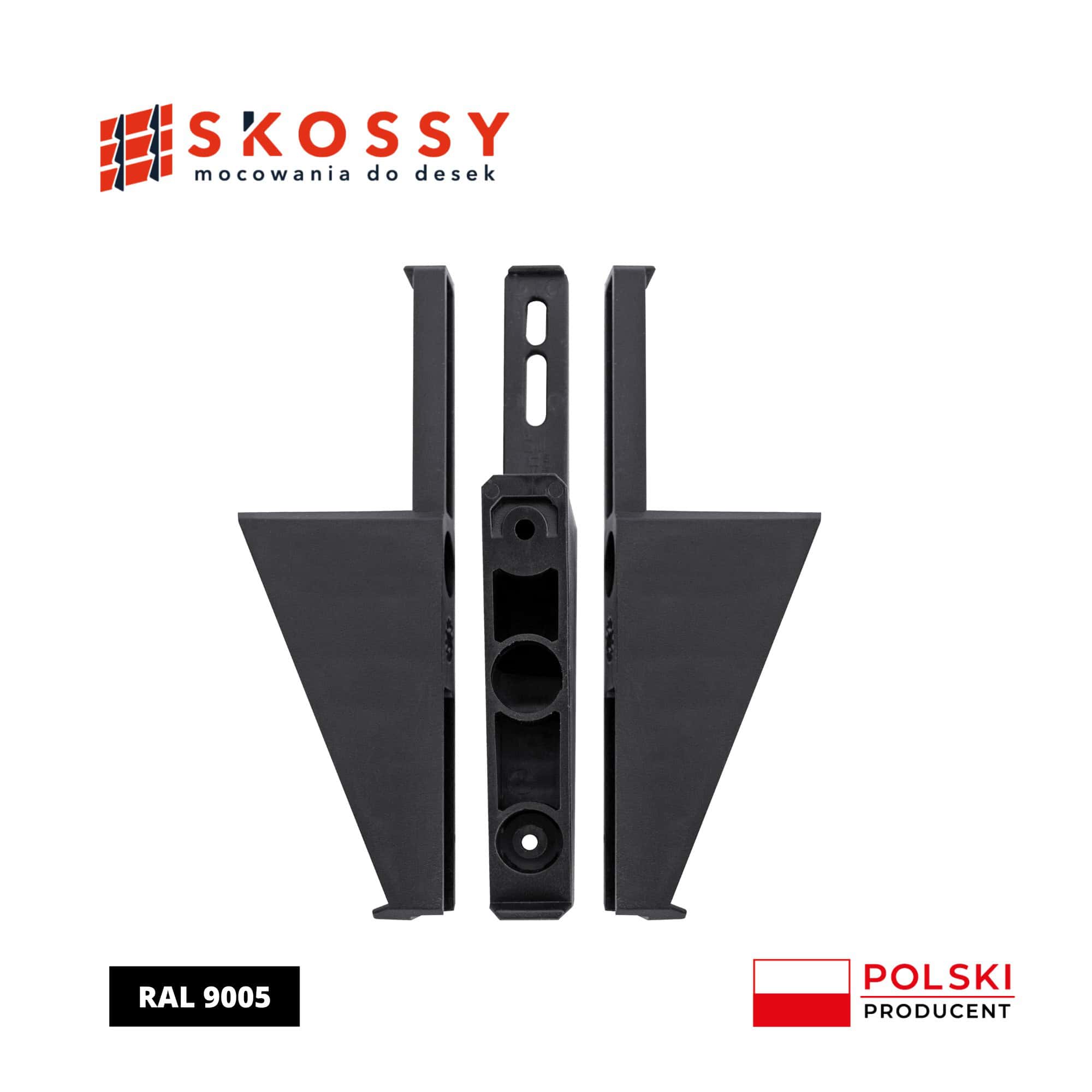 Mocowanie do desek do zabudowy żaluzjowej mocowanie środkowe system Skossy