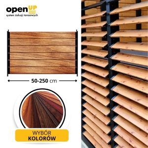 Ruchome deseczki drewnopodobne do tarasów i balkonów, szerokość 50-250 cm.