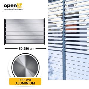 Ruchome deseczki aluminium niemalowane do systemu żaluzji tarasowych.