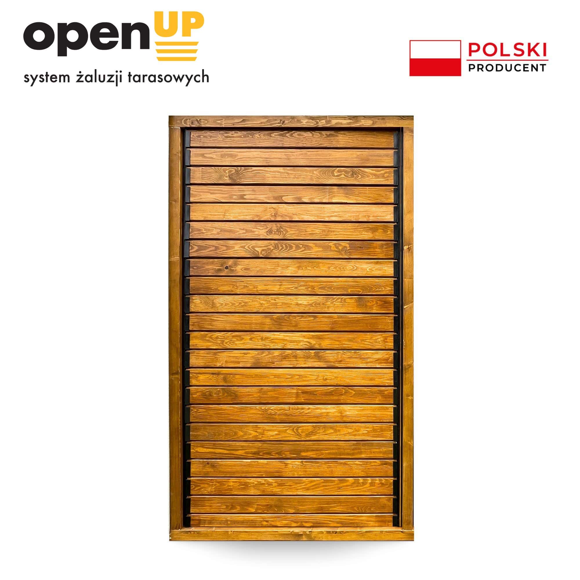 Rama DREWNIANA + RUCHOME DESECZKI Ścianka balkonowa drewniana - ramy żaluzjowe