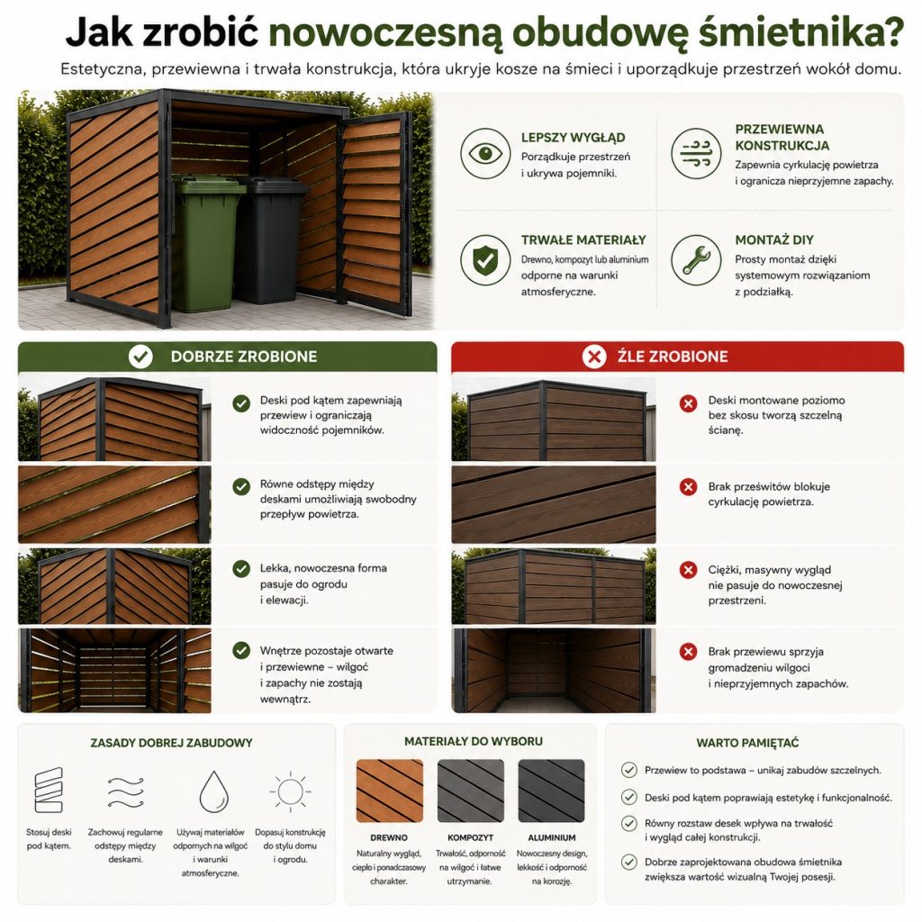 Jak zrobić nowoczesną obudowę śmietnika?
