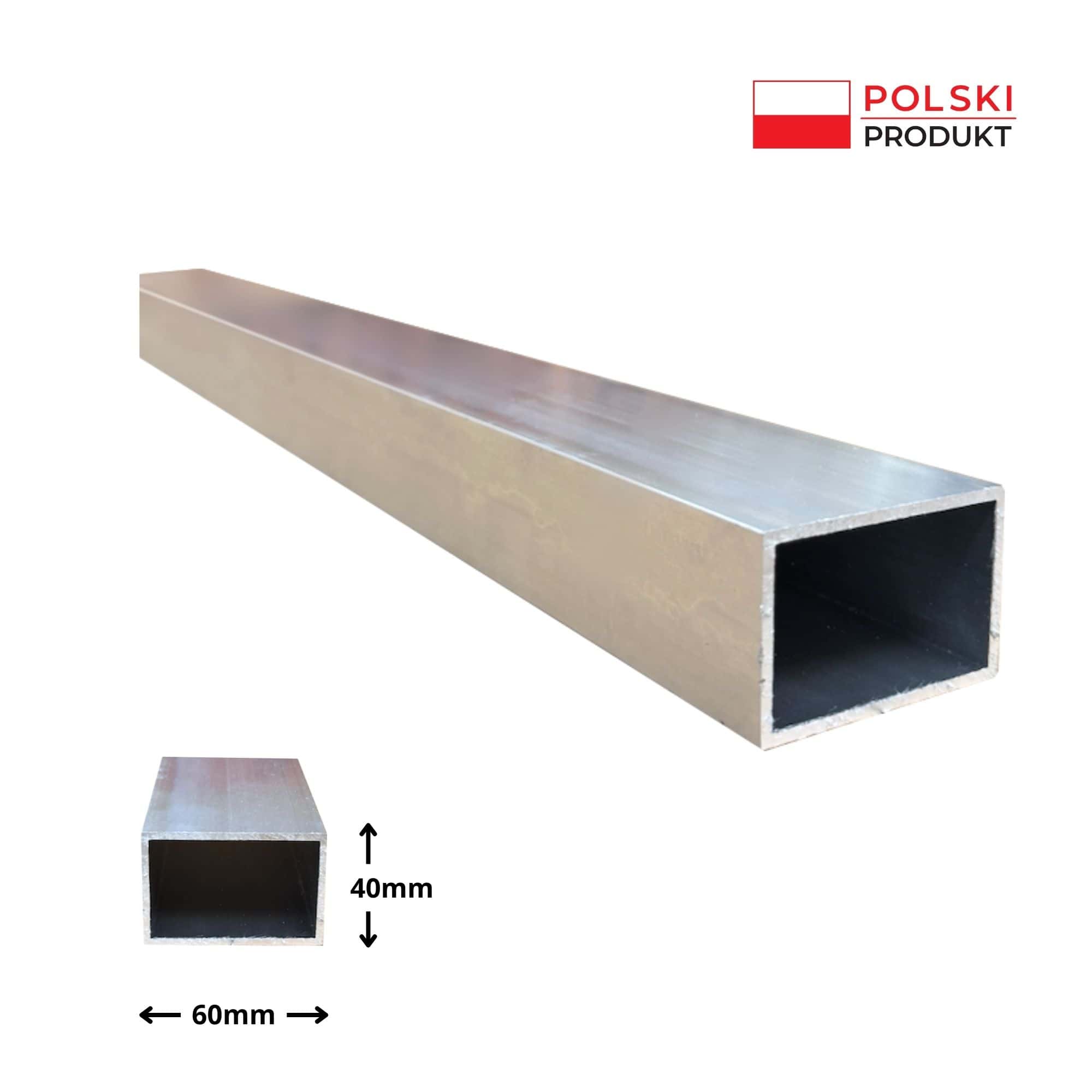Belka Aluminiowa 60×40 niemalowana samo zdjÄ™cie (2) Profil aluminiowy 100x50x2 mm - solidny i trwaÅ‚y.