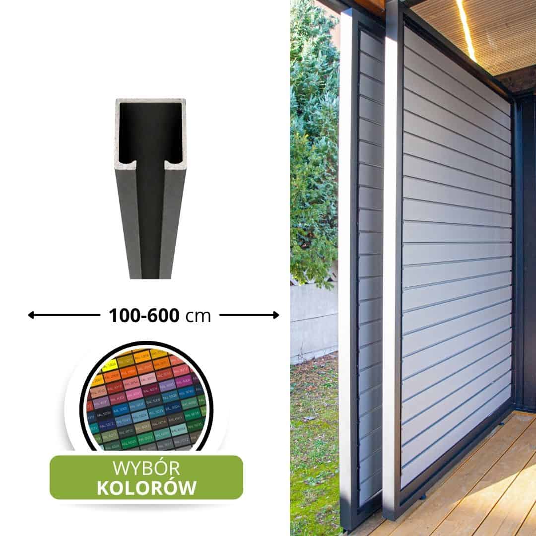 Szyna górna do przesuwnej zabudowy tarasowej (1) Szyna górna do przesuwnej zabudowy tarasu 100–600 cm | NAiDO